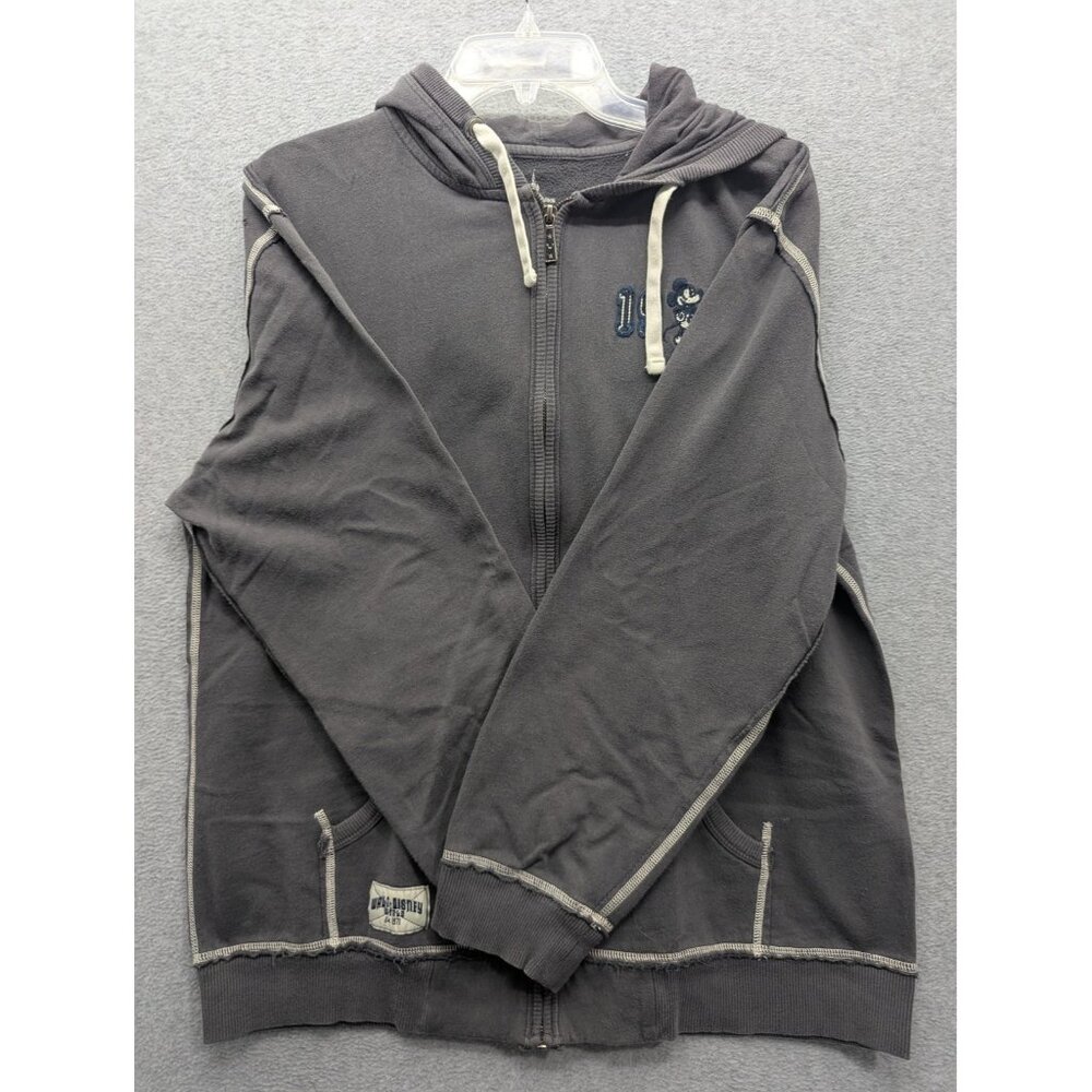 Disney Parks Hoodie Mens Large Gray Full Zip Walt Disney World 1971 Mickey